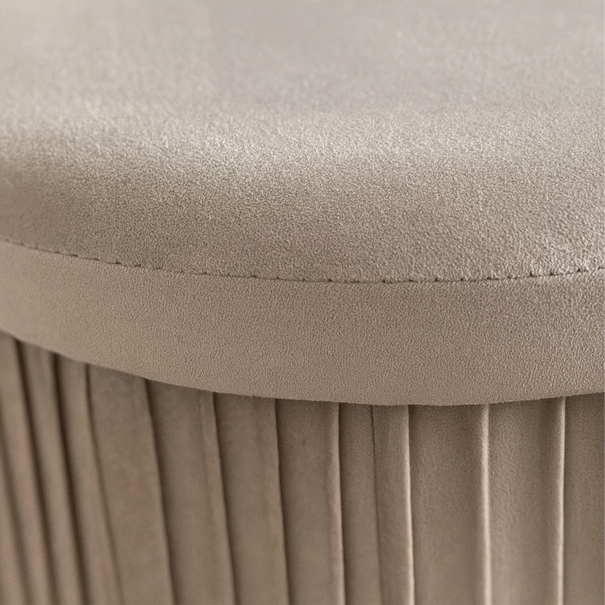 TABURETA - bež, tekstil/leseni material (38/38/38cm) - Relaxdays