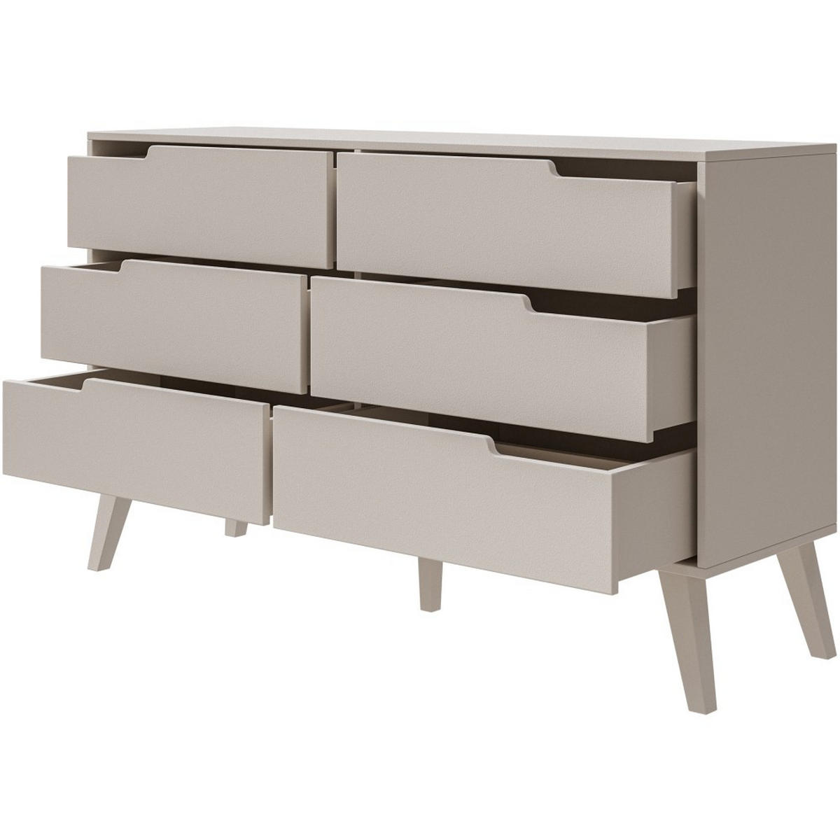 KOMMODE Norel mit 6 Schubladen, Kaschmir - Kaschmir, Holz/Holzwerkstoff (137/80/40cm) - Beautysofa