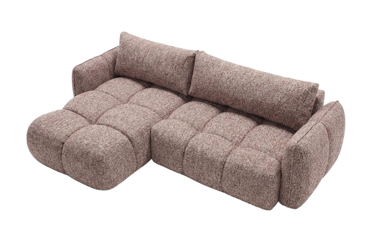 ROHOVÁ SEDAČKA ve tvaru L s funkcí spaní, žinylková tkanina Puente, Purpurová, Levá strana, BELVEDER L - fialová, dřevo (250/168cm) - Kaiser Möbel