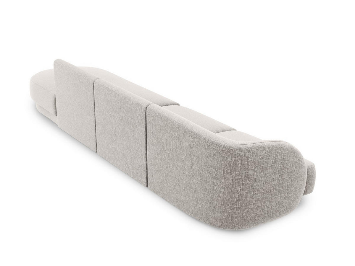 RECHTES-SOFA Miley aus Chenille-Stoff hellgrau 4 Sitzplätze - Hellgrau, Textil (90/70/323cm) - Micadoni