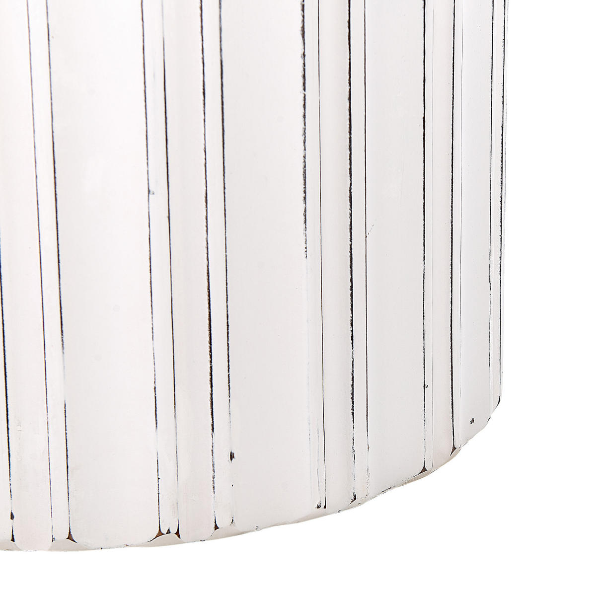 BEISTELLTISCH weiß rund zylindrisch 45 cm Deuli - Weiß, Holzwerkstoff (45/45/55cm) - Beliani
