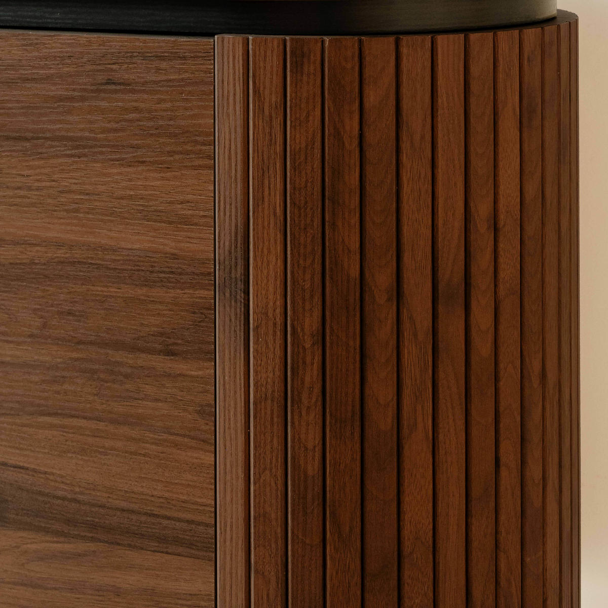 SIDEBOARD, dunkles Holzeffekt - Braun, Holz (120/76/40cm) - Oviala