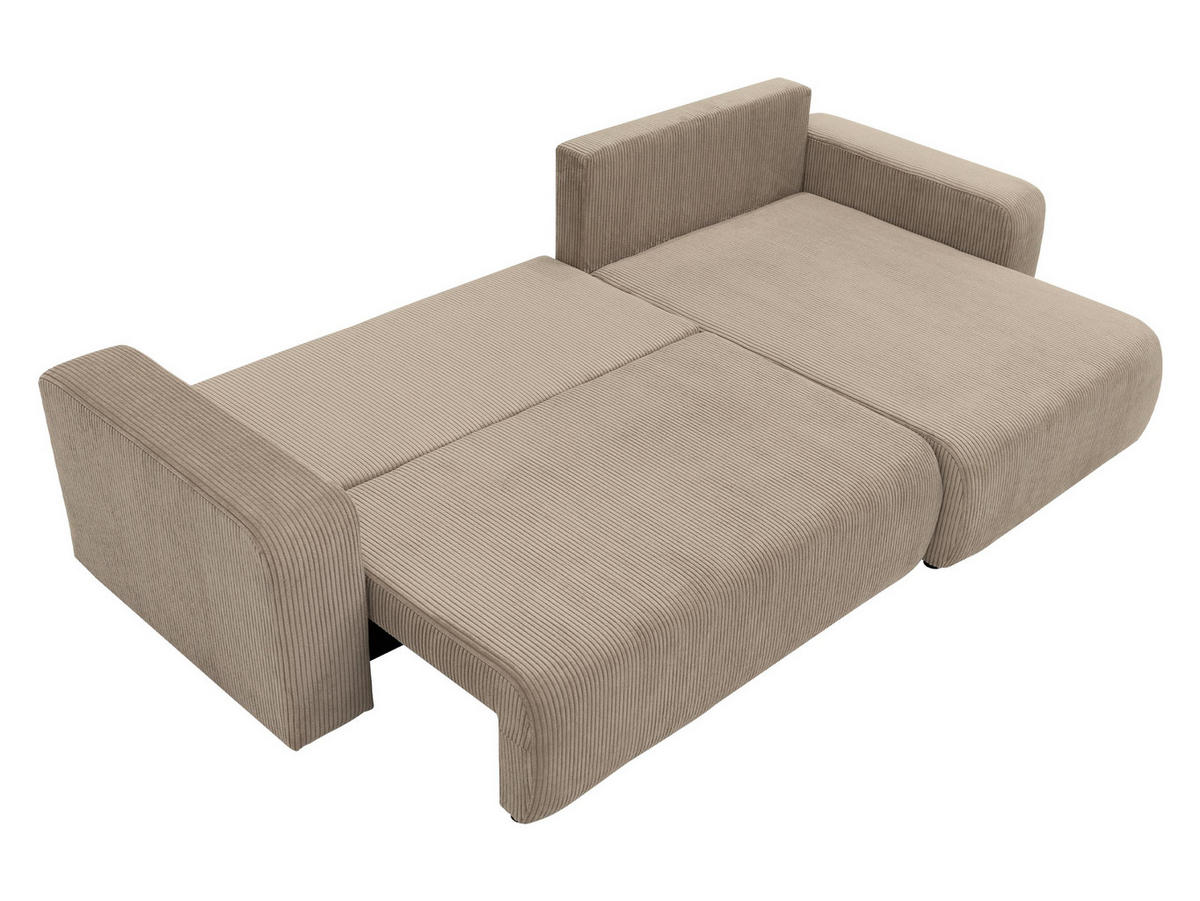 ECKSOFA Piano L Cord - Schwarz/Naturfarben, Holz/Kunststoff (274/145cm) - MIRJAN24