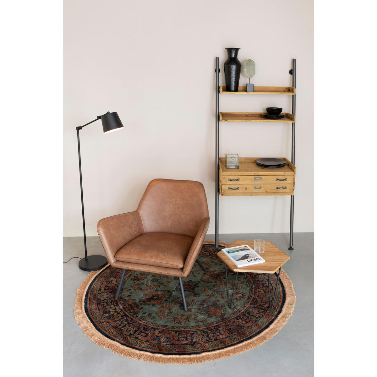 TEPPICH Raz Rund 160 cm Persisches/Orientalisches Motiv Grün - Grün, Textil (160/160cm) - Housecraft Living
