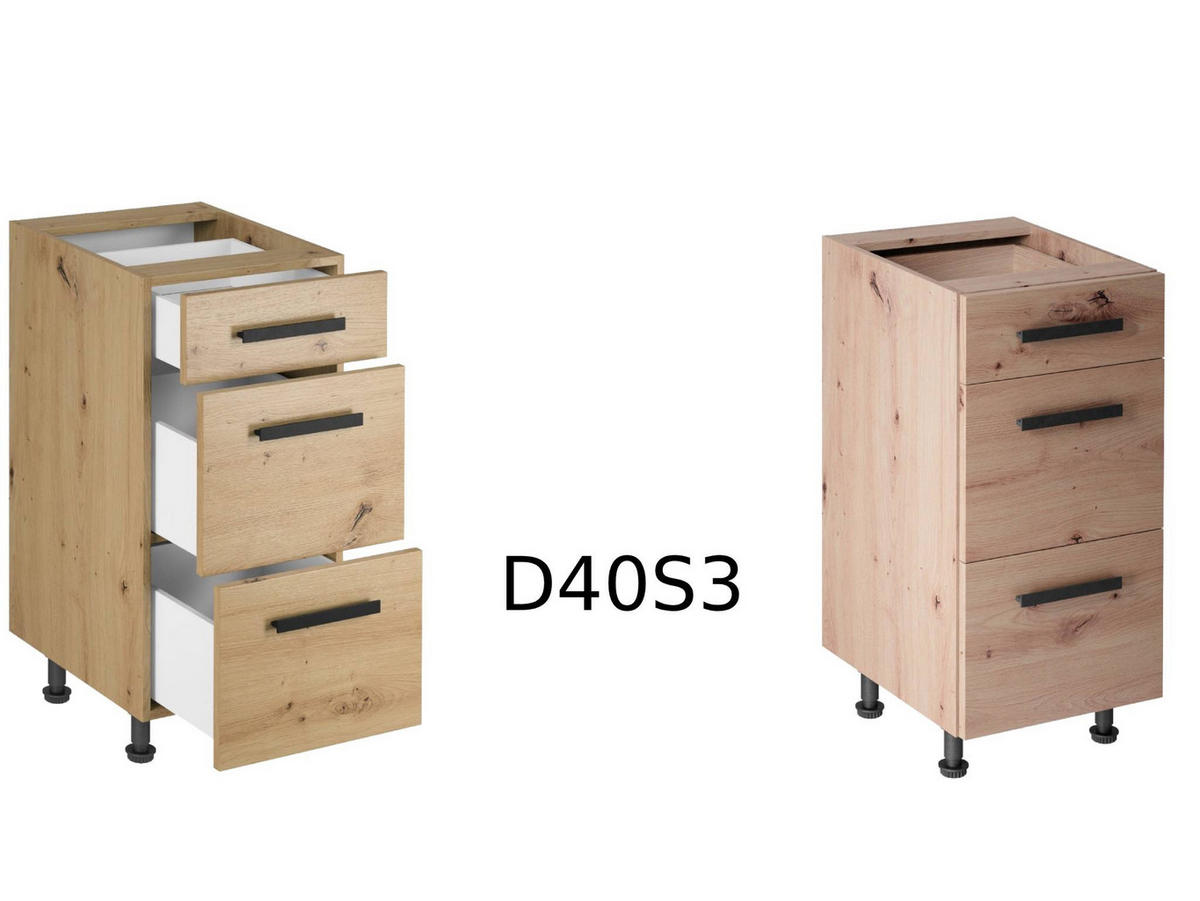 ECKKÜCHE 210 x 330 cm - Langen K66-M210 - Artisan Eiche / Beige - Beige, Holz (330/212/210cm)