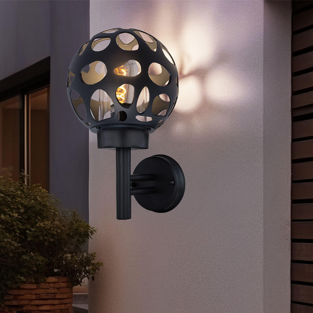 LED AUSSENLEUCHTE Edelstahl Anthrazit - Anthrazit, Metall (22.5/20/32.7cm) - Globo Lighting