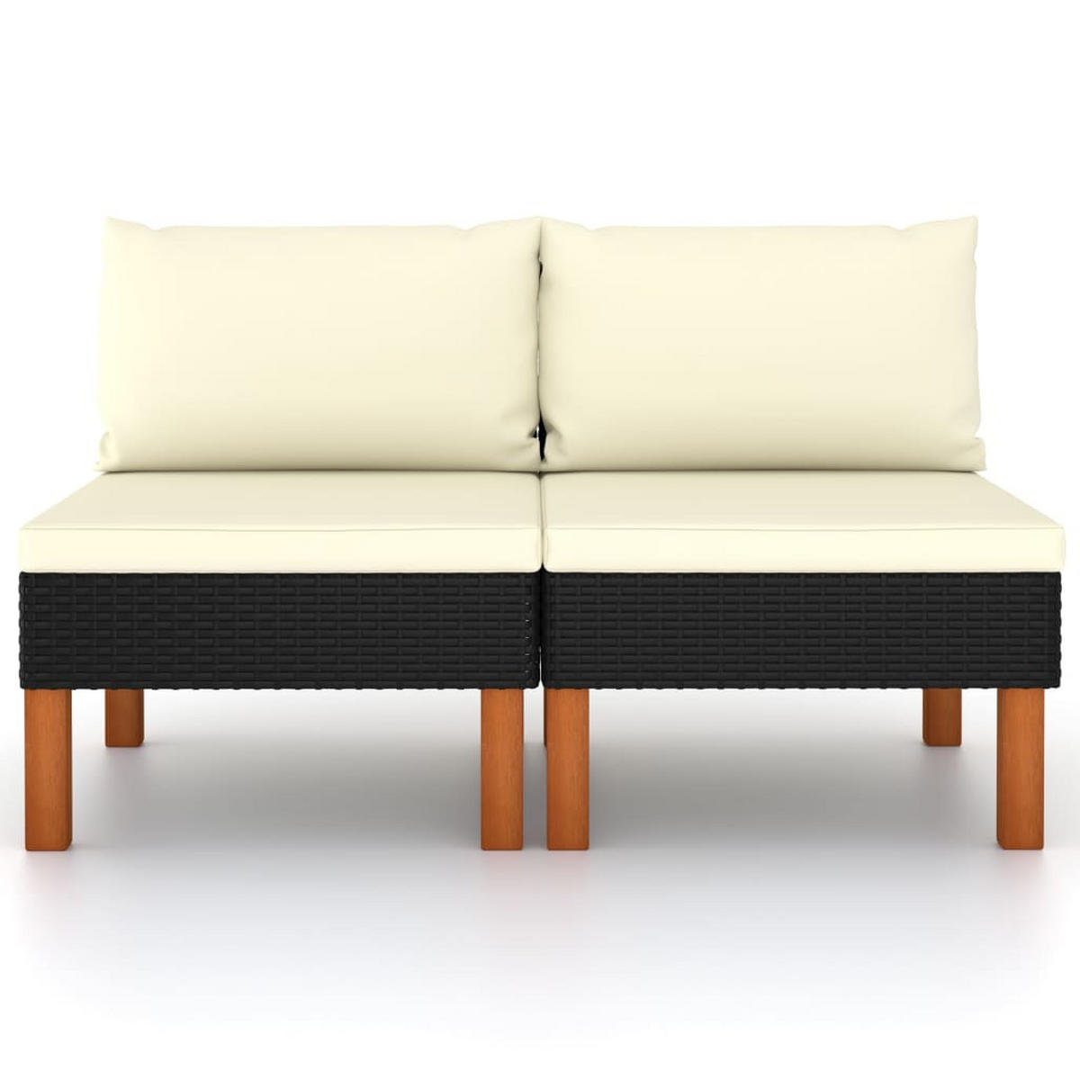GARTENSOFA FYLOU 67/60.5/64.5 cm （2-SITZER） - Schwarz, Holz (67/60.5/64.5cm) - ZMH