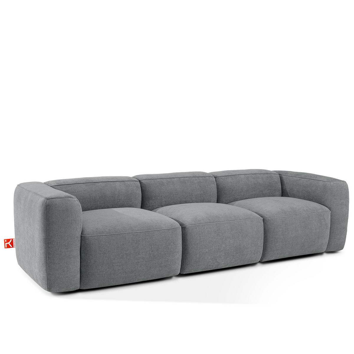 3-SITZER SOFA FUBBO, Grau - Grau, Holz/Holzwerkstoff (290/73/96cm) - KONSIMO®