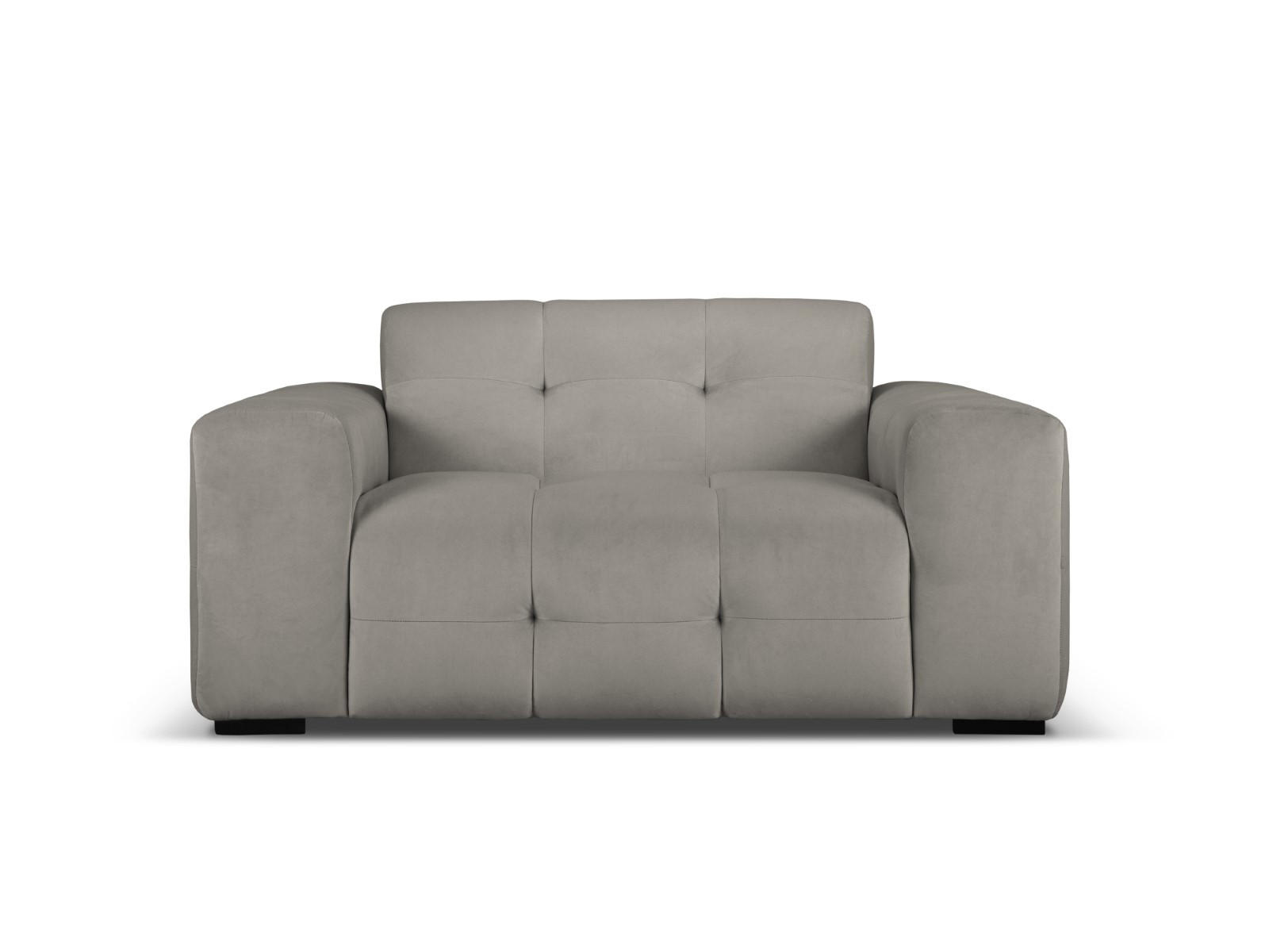 SOFA Kendal aus Samt dunkelgrau 2 Sitzplätze - Dunkelgrau, Textil (156/79/103cm) - Micadoni