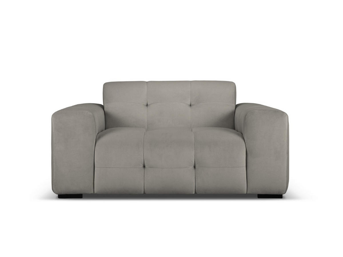 SOFA Kendal aus Samt dunkelgrau 2 Sitzplätze - Dunkelgrau, Textil (156/79/103cm) - Micadoni