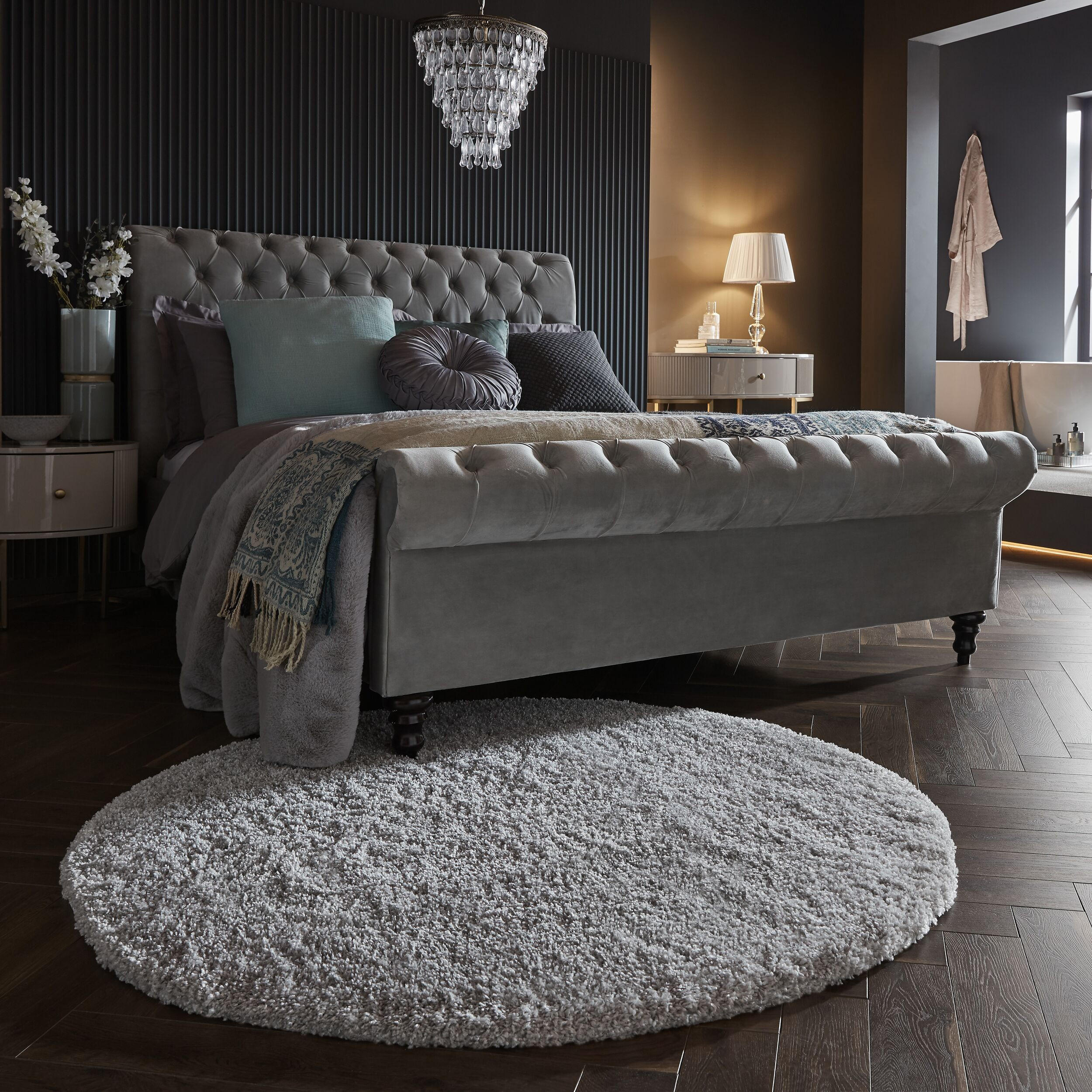 TEPPICH Hochflor Shaggy-Design, teddyweich LYNE, Grau 133x133 cm - Grau, Textil (133/133cm) - KADIMA DESIGN