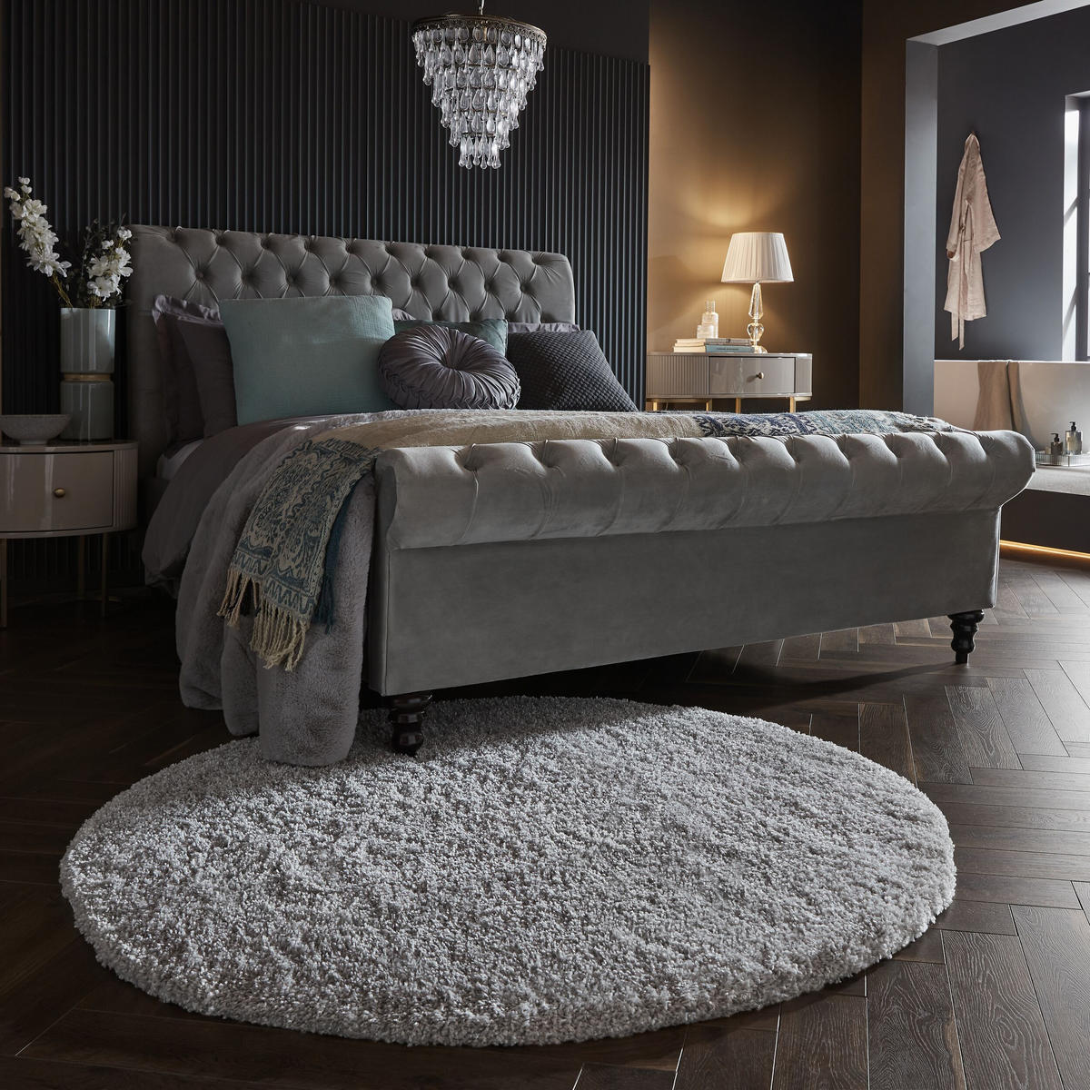 TEPPICH Hochflor Shaggy-Design, teddyweich LYNE, Grau 133x133 cm - Grau, Textil (133/133cm) - KADIMA DESIGN
