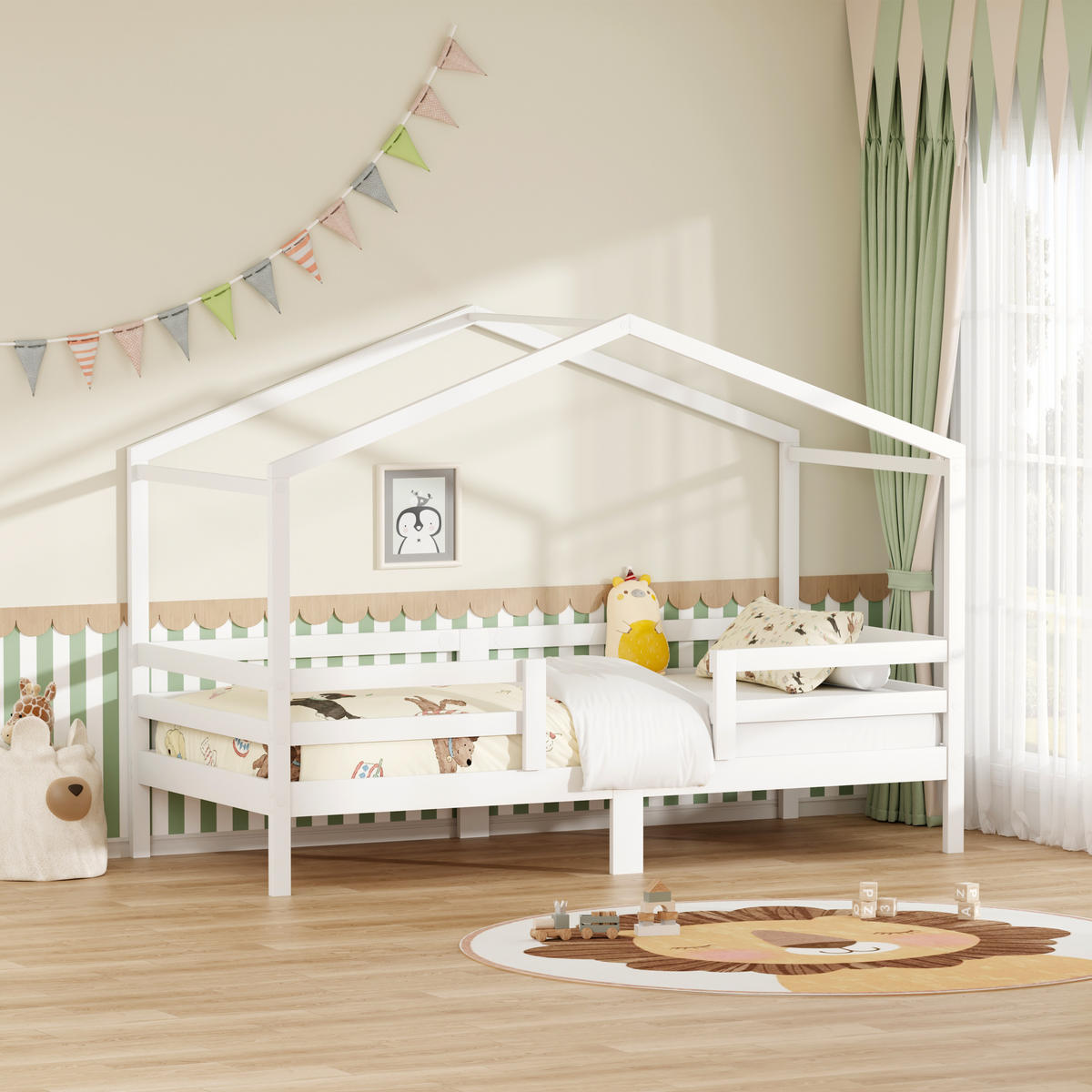 KINDERBETT 90/200 cm Weiß - Weiß, Holz