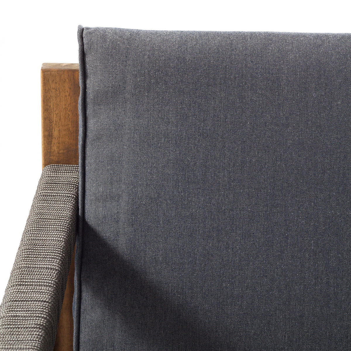 MASSIVE GARTENBANK - Akazie massiv / Polyester - Braun / Grau - - Braun/Grau, Holz/Textil (132/86/66cm) - home24