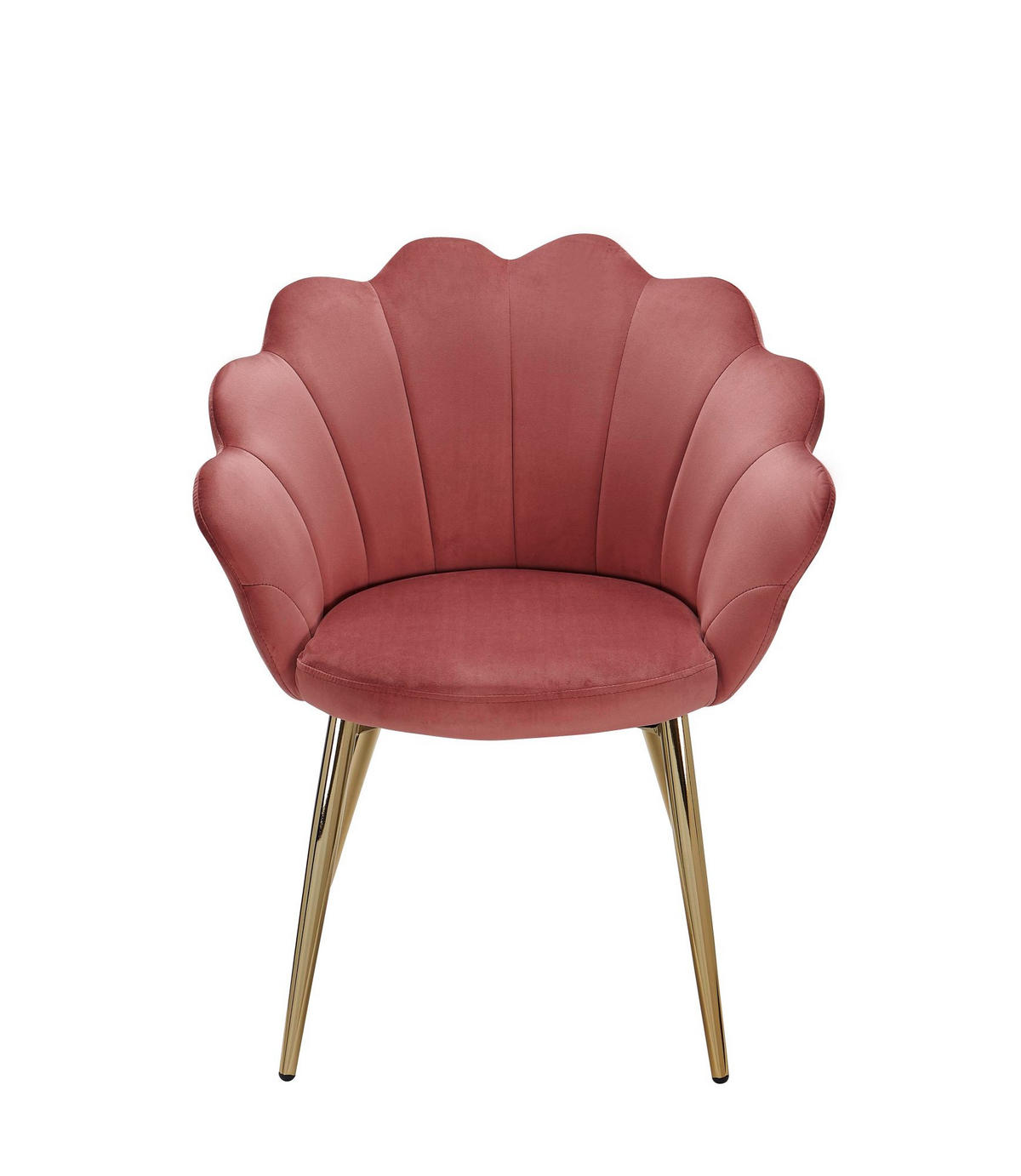 ESSZIMMERSTUHL Samtbezug mit Metallgestell Skandinavisch gepolstert, Rosa 53x48x80 cm - Pink/Goldfarben, Textil/Metall (53/80/48cm) - KADIMA DESIGN