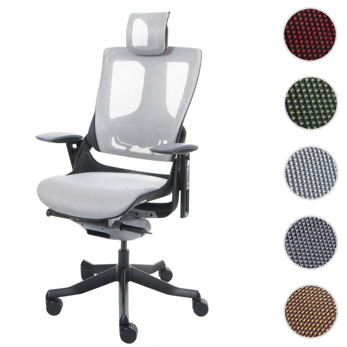 BÜROSTUHL MERRYFAIR Grau - Grau, Textil (75/138/68cm) - MCW