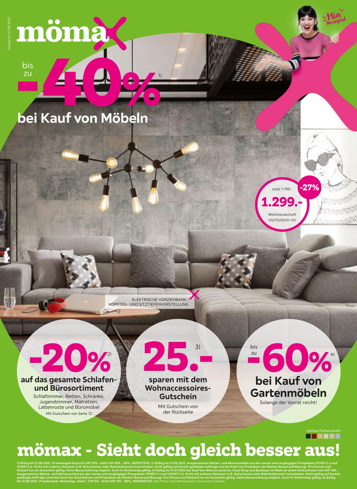 Bis zu -40% bei Kauf von Möbeln