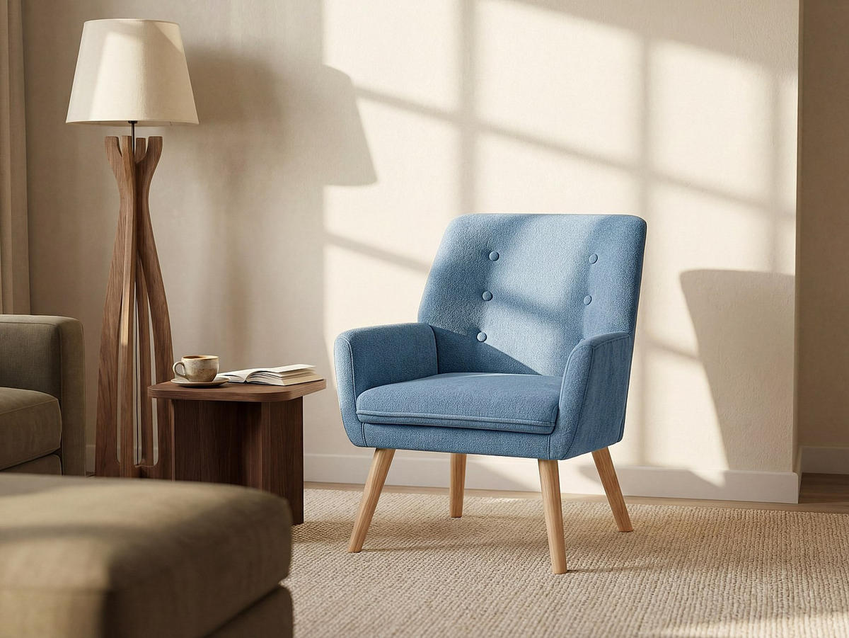 SESSEL mit gerader Rückenlehne - 1 Person - Stoff - Blau - - Blau, Textil (65/79/68cm) - Vente-Unique
