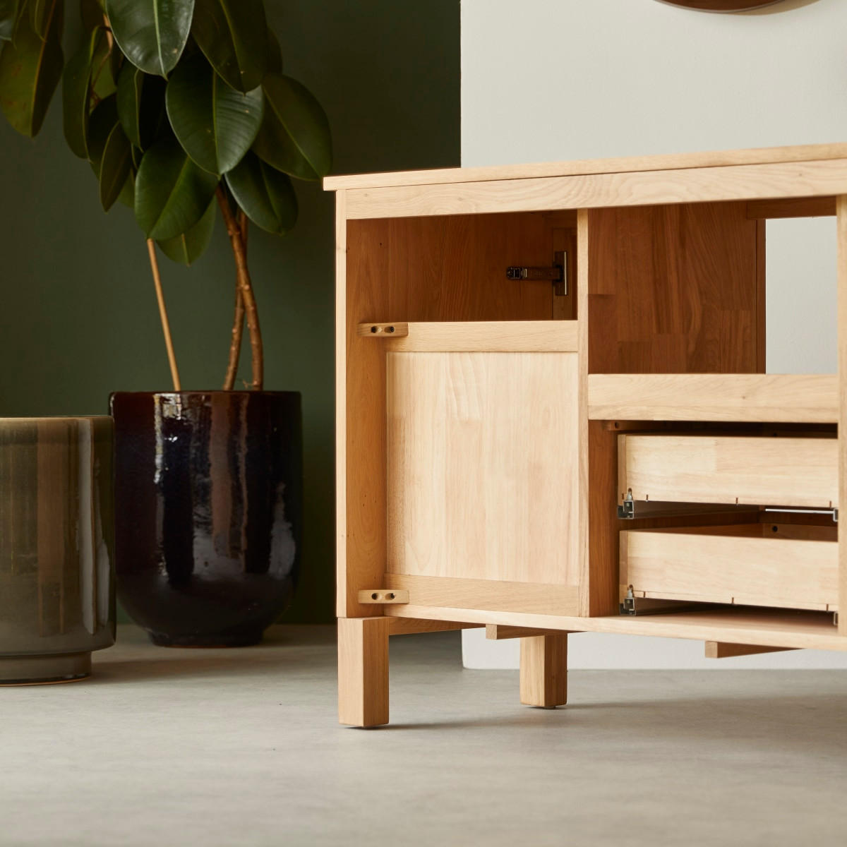 WASCHTISCHUNTERSCHRANK Soho Natur aus Eiche - Naturfarben, Holz (125/75/45cm) - Tikamoon