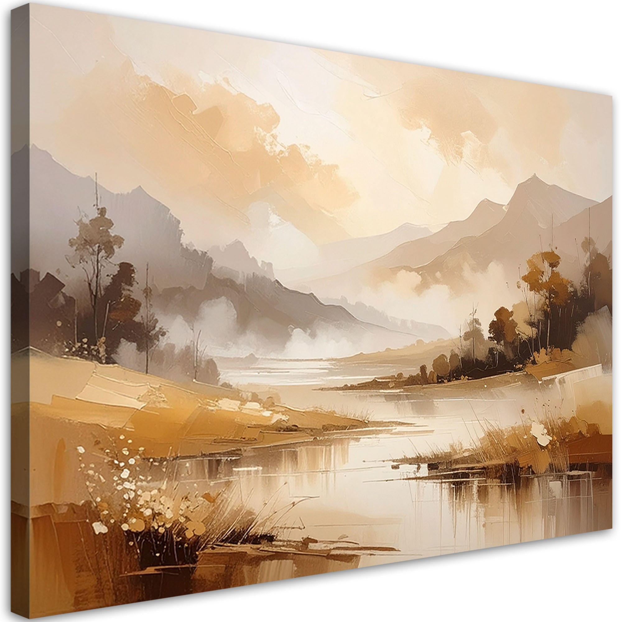 Feeby Leinwandbild Beige 100x70 cm
