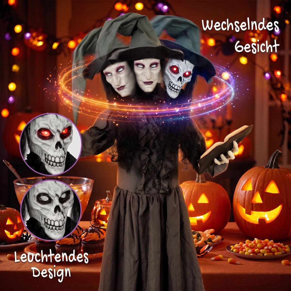 HALLOWEEN-DEKORATION Dunkelgrau 70.0/18.0/180.0cm - Dunkelgrau, Metall (18/180/70cm)