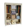 STOFFSCHRANK Kleiderschrank, 2 Kleiderstangen, 130/45/175 cm, Farbe: Beige - Beige, Textil (45/175/130cm) - Coemo