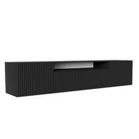 TV-SCHRANK Schwarz NOELI Hängend Mit Gerillten Fronten - Schwarz, Holzwerkstoff (200/40/41cm) - Sepro Meble