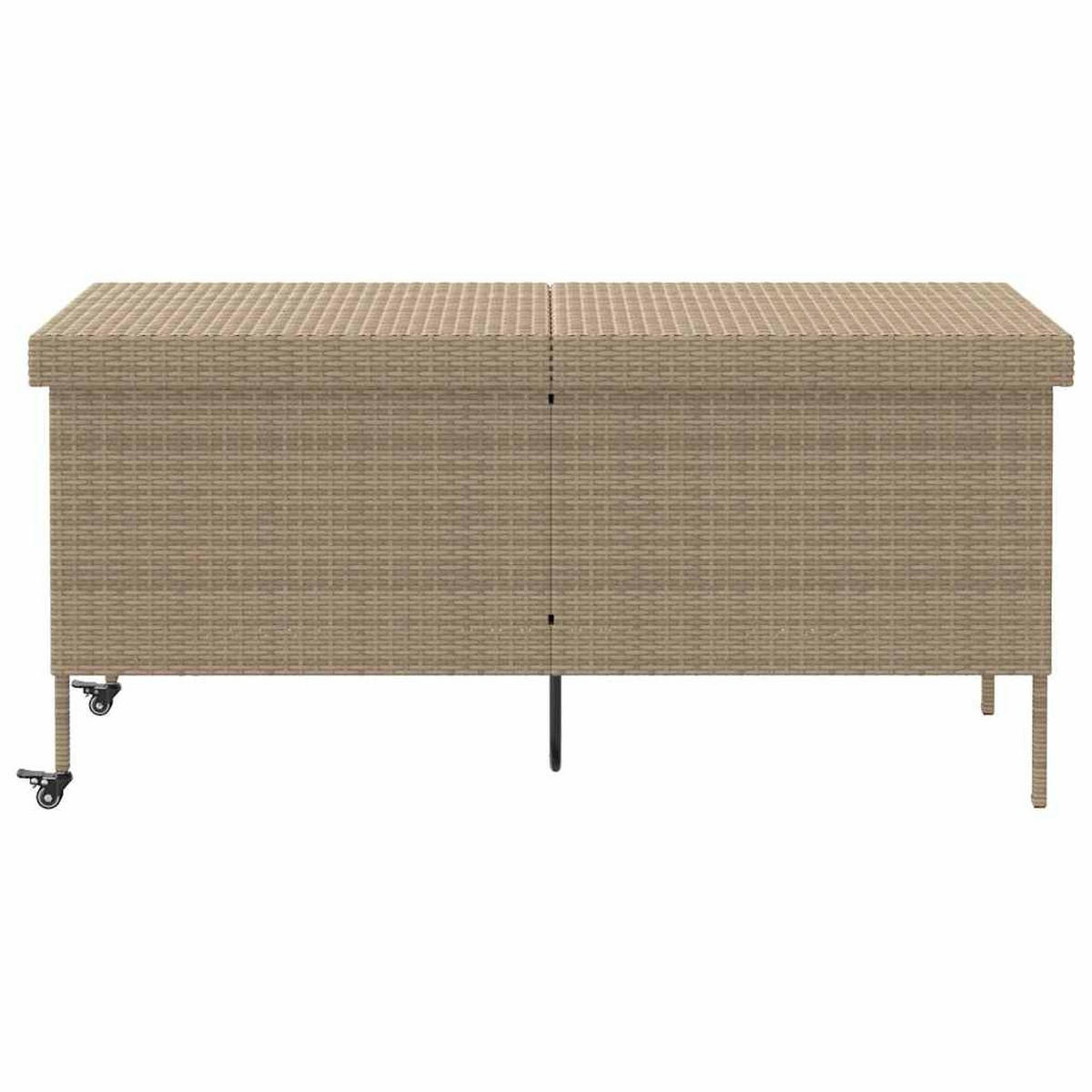 GARTENTRUHE Mit Rollen Beige 160/55/75 Cm Poly Rattan - Beige, Kunststoff (160/75/55cm) - vidaXL