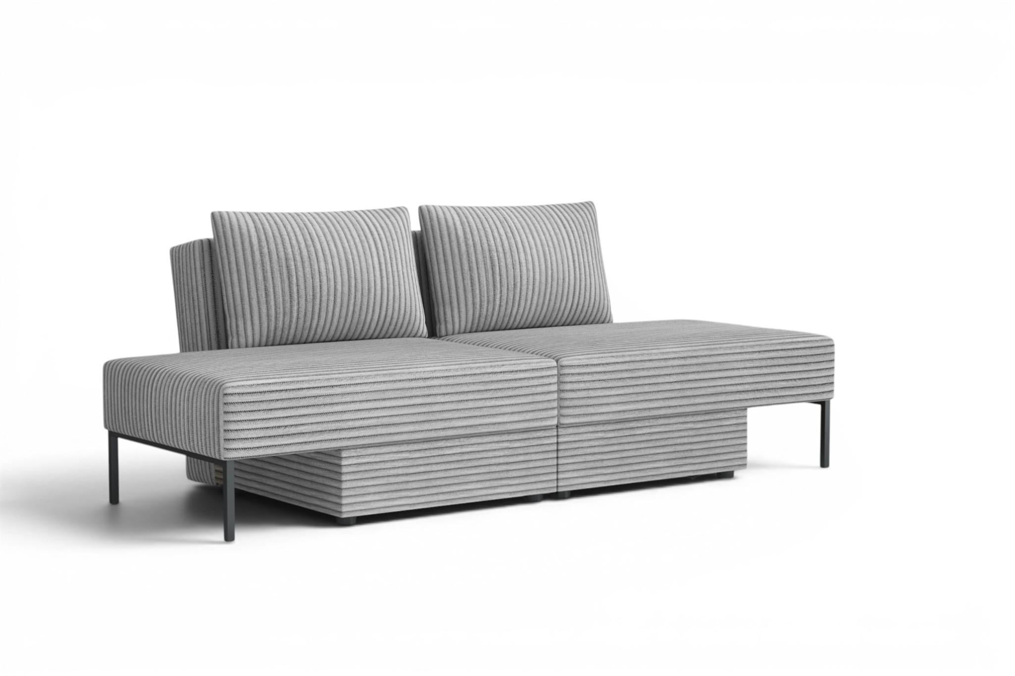 SCHLAFSOFA Gorka - Hellgrau, Holzwerkstoff/Textil (240/87/103cm) - Fun Möbel