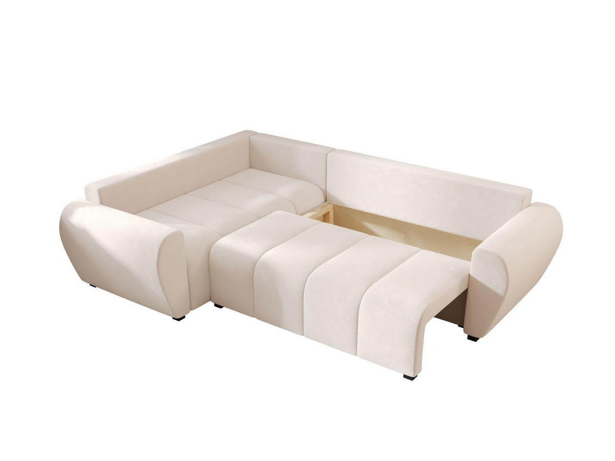 ECKSOFA MOLISA L PLUS Itaka 16 Links mit Schlaffunktion - Beige, Textil (235/175cm) - Bedante