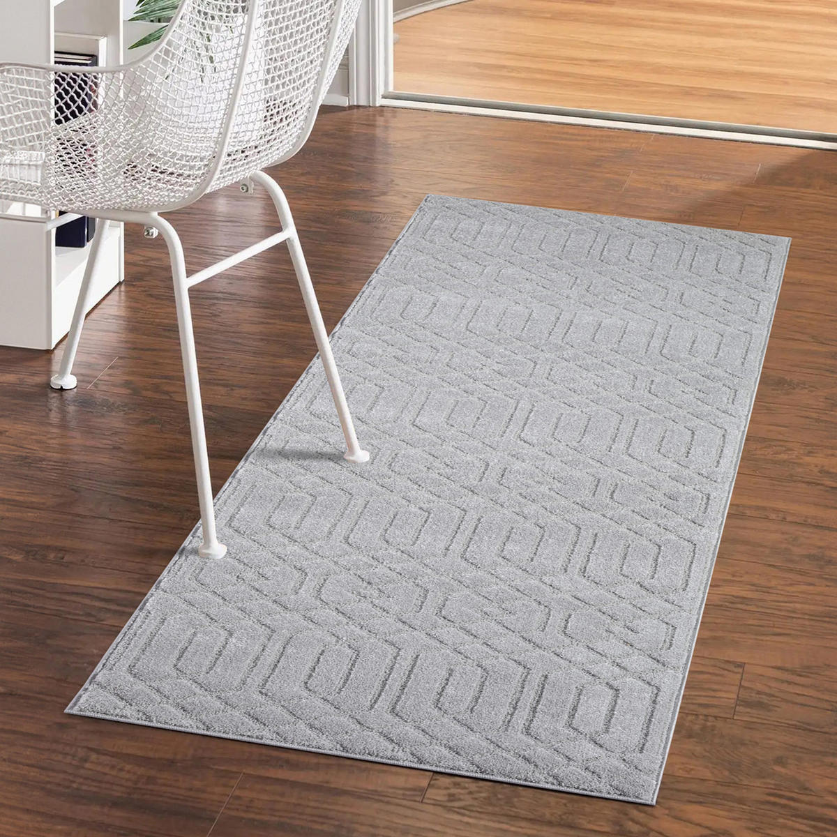 KURZFLOR-TEPPICH Flair 138 Grau 80x300 cm - Grau, Textil (80/300cm) - carpet city