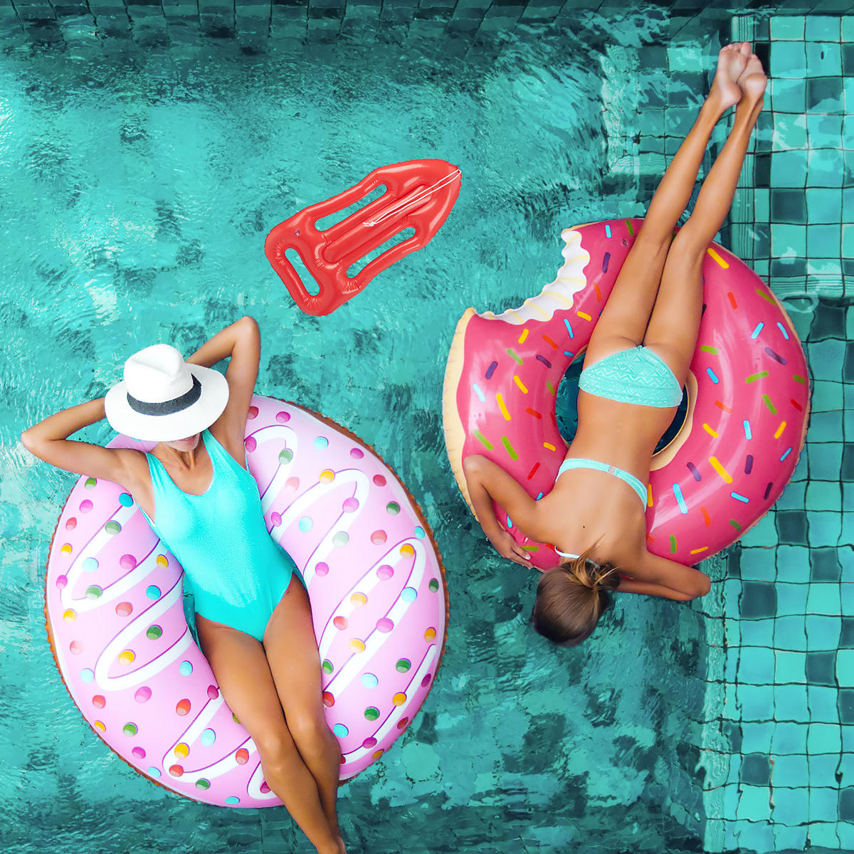 NAFUKOVACÍ záchranná bóje - červená, plast (64/30/7cm) - Relaxdays