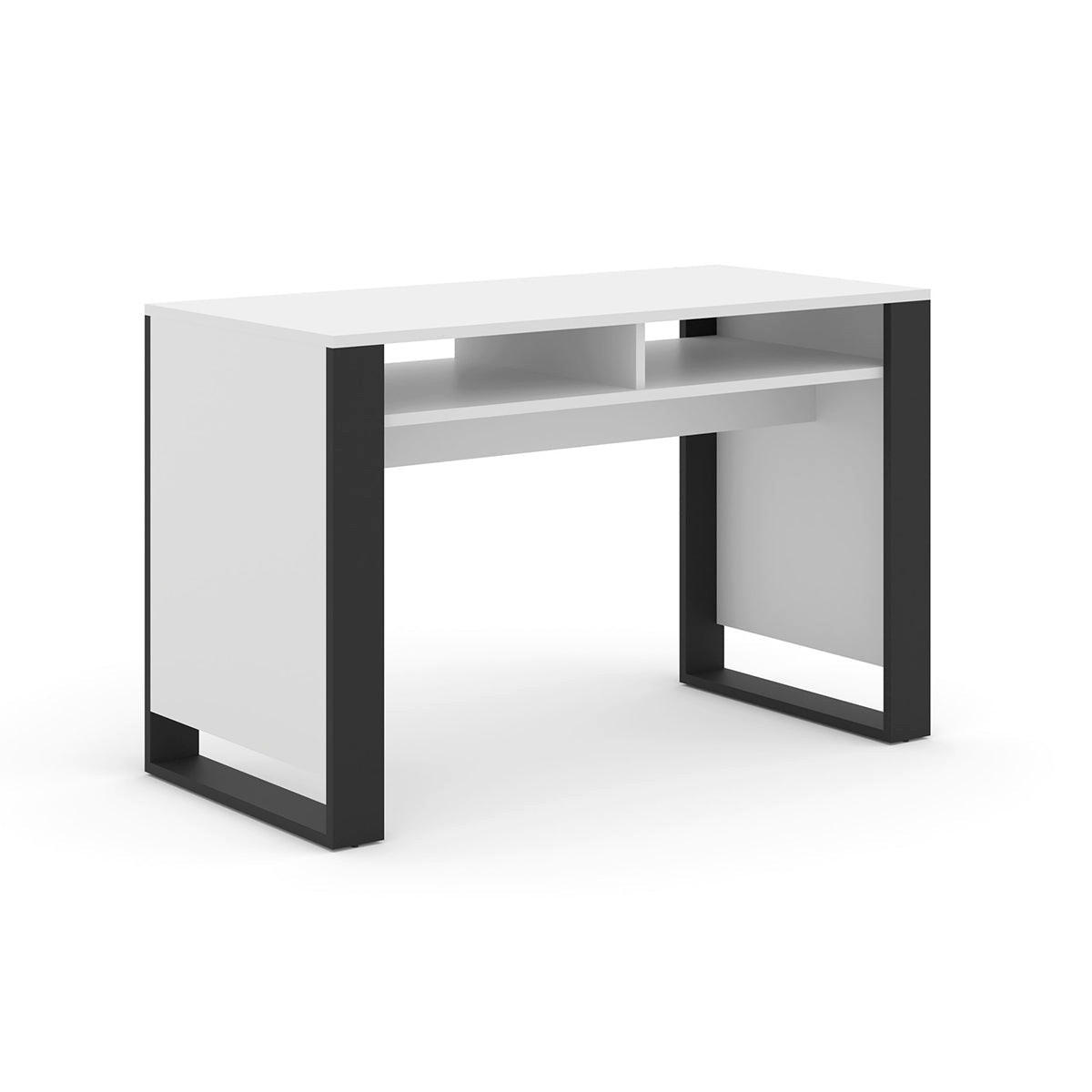 SCHREIBTISCH Gani Weiß und Mattschwarz - Weiß, Holzwerkstoff (55/120/75cm) - Petits-meubles