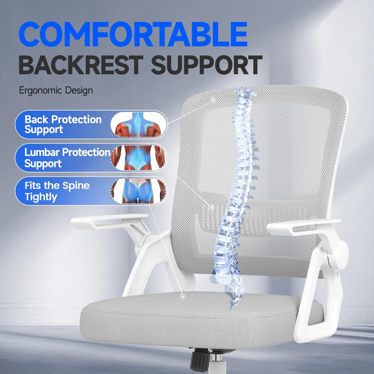 BÜROSTUHL Mesh Ergonomisch Grau - Grau, Kunststoff/Textil (49/107/47cm) - Kaket