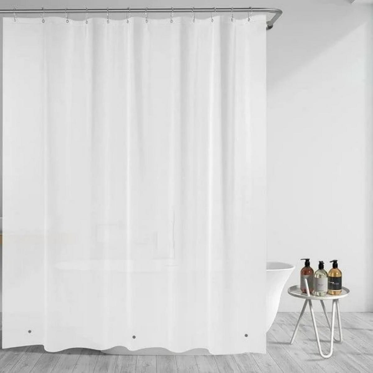 DUSCHVORHANG Transparent PEVA wasserdicht leicht mit Magneten und rostfrei - Weiß, Kunststoff (180/180cm) - MCBOSON