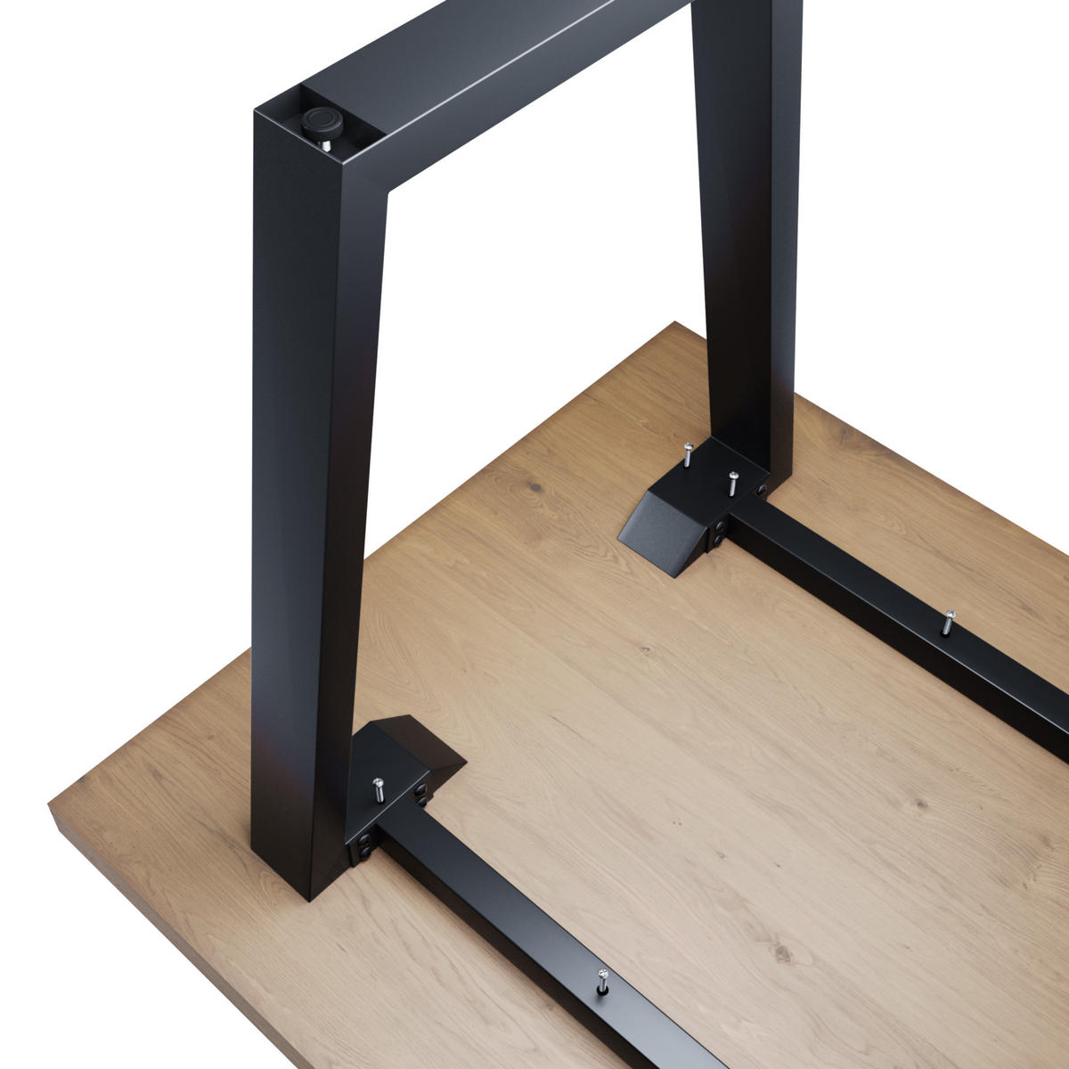 TISCHBEINE Akron Metall Schwarz 140/70/72 cm - Schwarz, Metall (70/72/140cm) - Metalo Pro