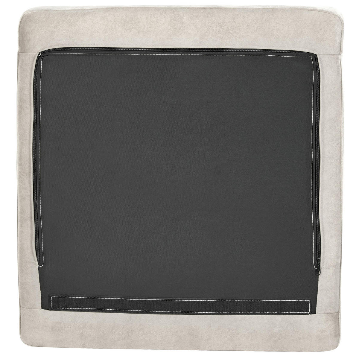 3-SITZER-ECKSOFA Samtstoff Hellgrau rechtsseitig Flam - Hellgrau, Textil (275/158cm) - Beliani