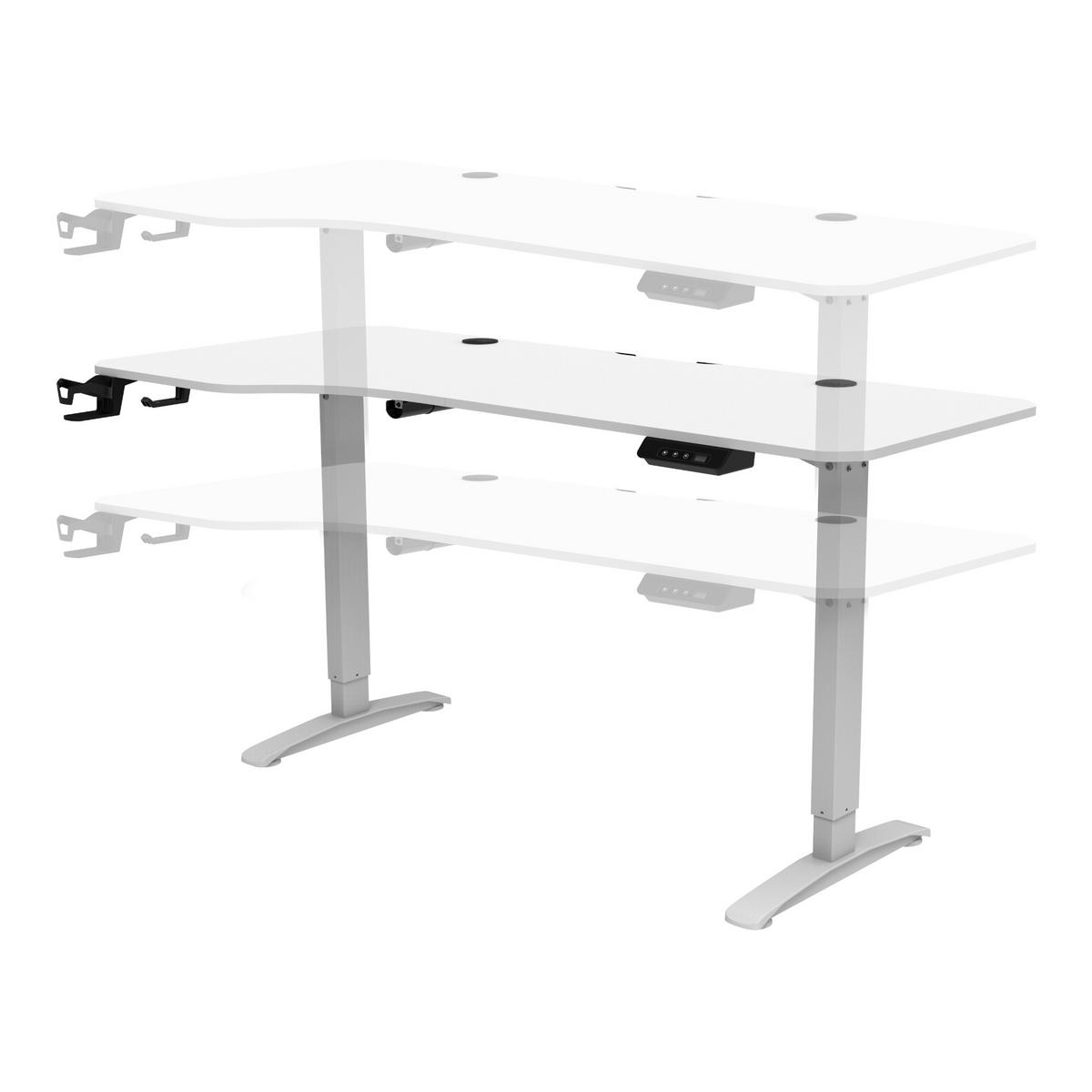 COMPUTERTISCH Oxnard - Weiß, Holzwerkstoff/Metall (75/159/119cm) - pro.tec