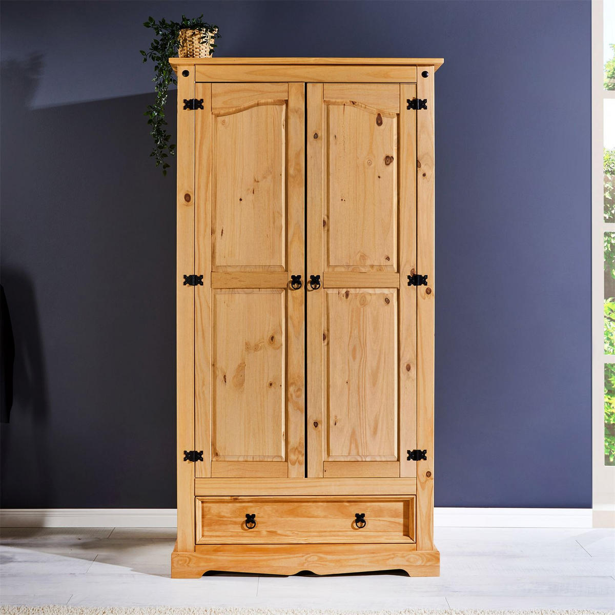 GARDEROBENSCHRANK TEQUILA - Kieferfarben, Holz (100/185/56cm) - IDIMEX
