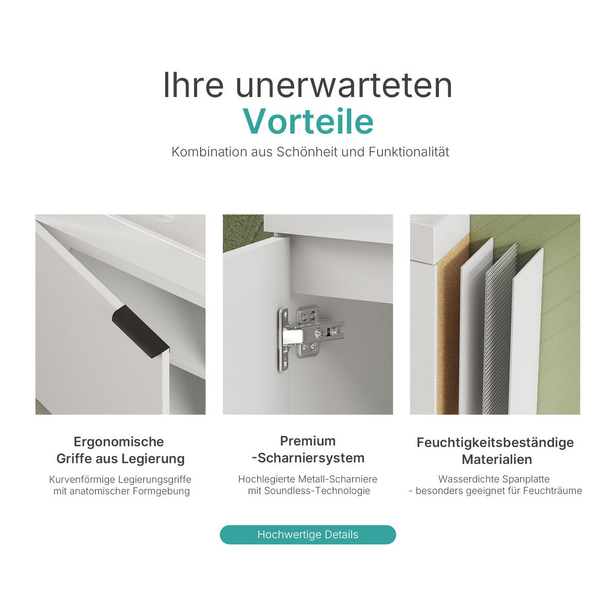 WASCHTISCHKOMBI Weiß 41,7/24/64,6 cm - Weiß, Holzwerkstoff (41.7/64.6/24cm) - EMKE