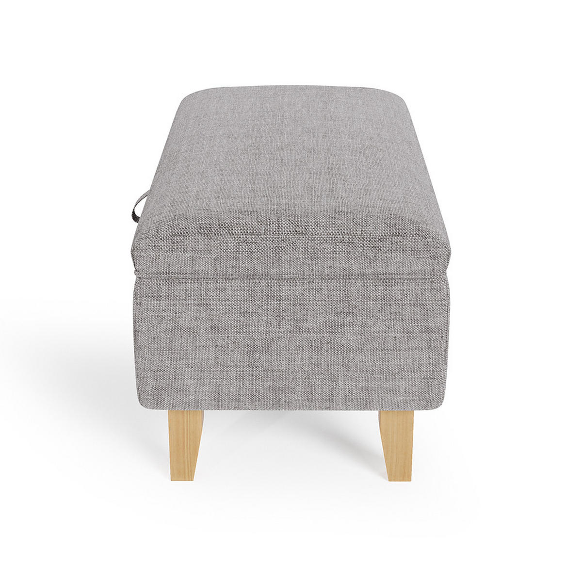 POLSTERHOCKER 71/37/34 cm Stauraum Holzbeine Leinen Hellgrau - Hellgrau, Holz/Textil (71/34/37cm) - Livingandhome