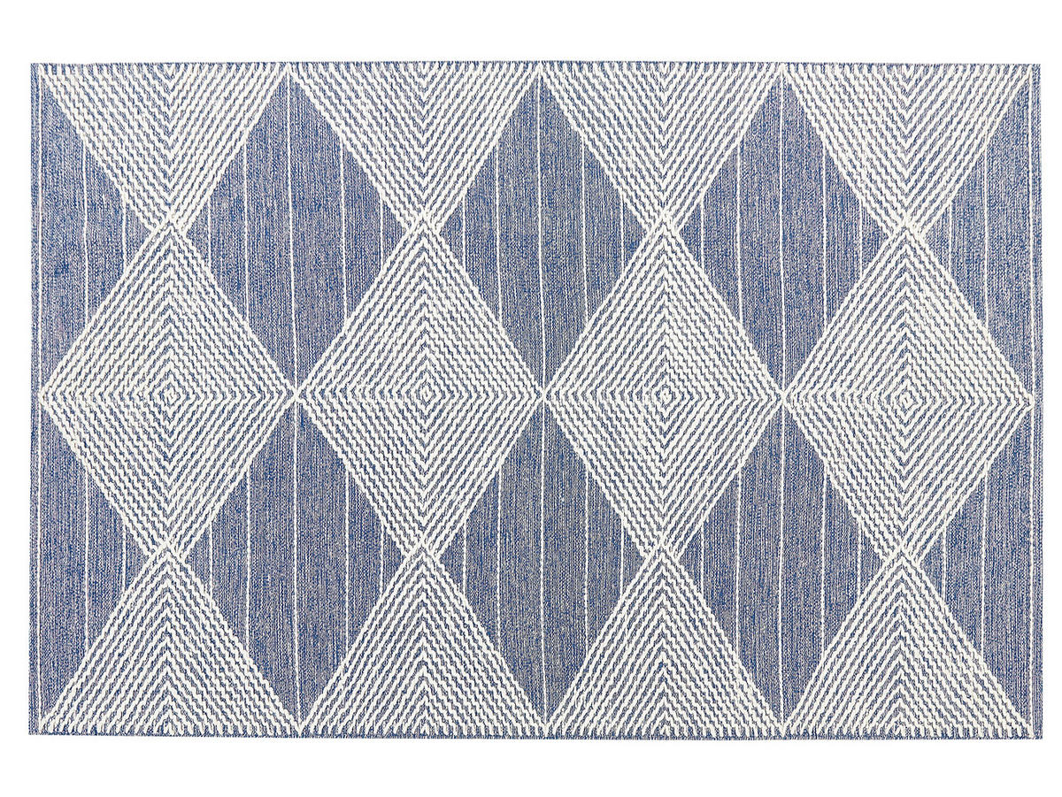KURZFLOR-TEPPICH Datca 230/160 cm - Blau, Textil (160/230cm) - Beliani