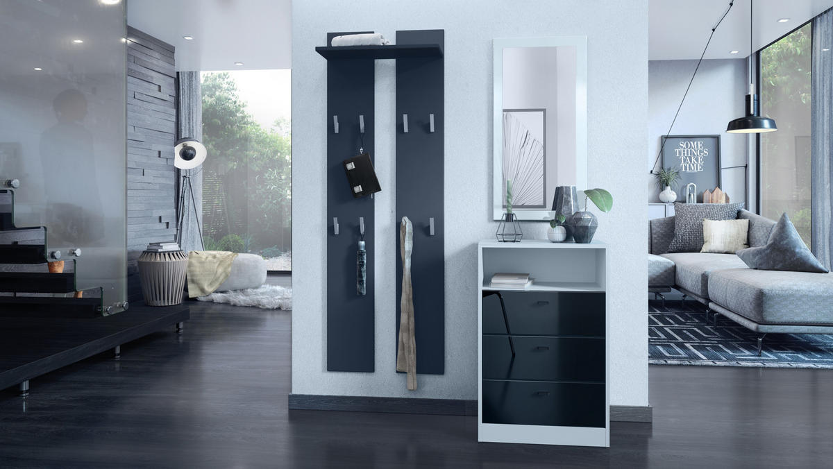 KOMMODE Pino Fronten in Schwarz Hochglanz - Schwarz Hochglanz, Holzwerkstoff (56/86.5/36cm) - Vladon