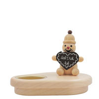 HOLZFIGUR Schneemann mit Teelicht und Lebkuchenherz 13/9 cm - Multicolor, Holz (13/1/0.1cm)