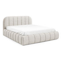 POLSTERBETT 140x200 Lunea, Samt, Metallrahmen, Bettkasten, Creme - Creme, Holz/Textil (140/200cm) - Emporius