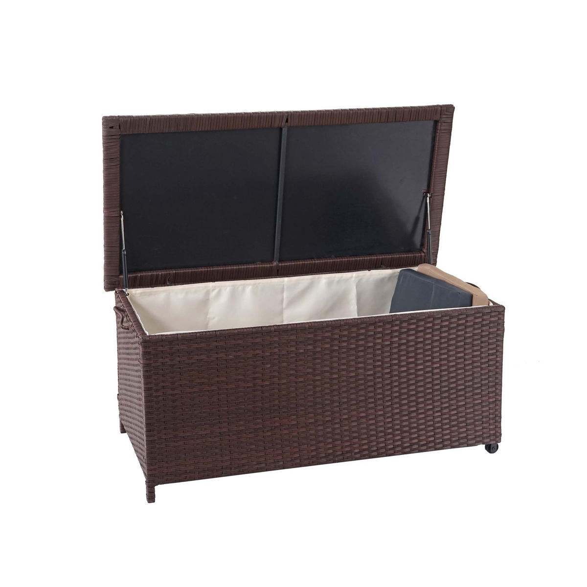 KISSENBOX aus Poly-Rattan HxBxT 51x100x50cm Premium braun 170L - Braun, Kunststoff (100/51/50cm) - PROREGAL