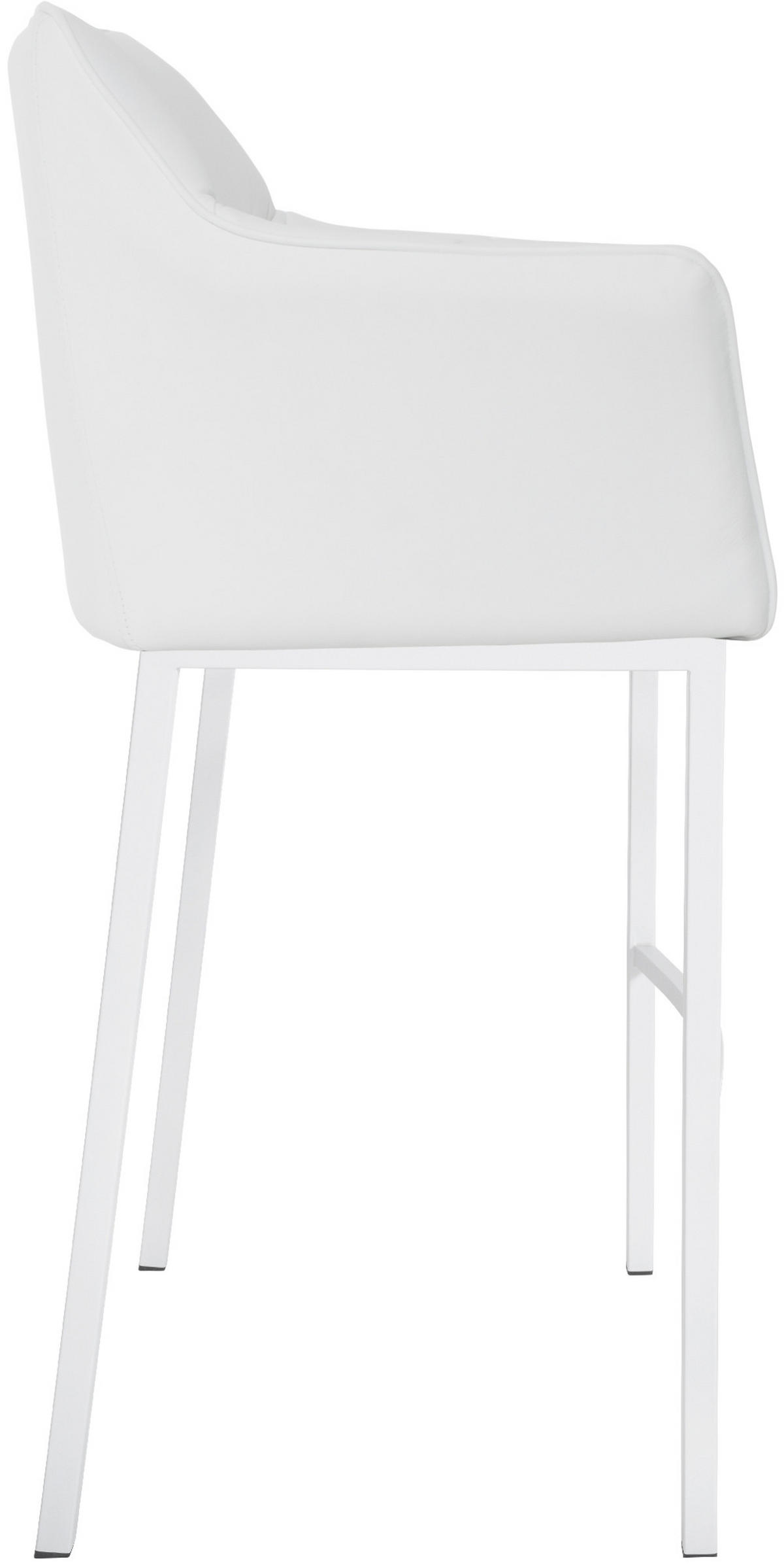 BARHOCKER Lederlook weiß - Weiß, Textil/Metall (64/110/48cm) - CLP