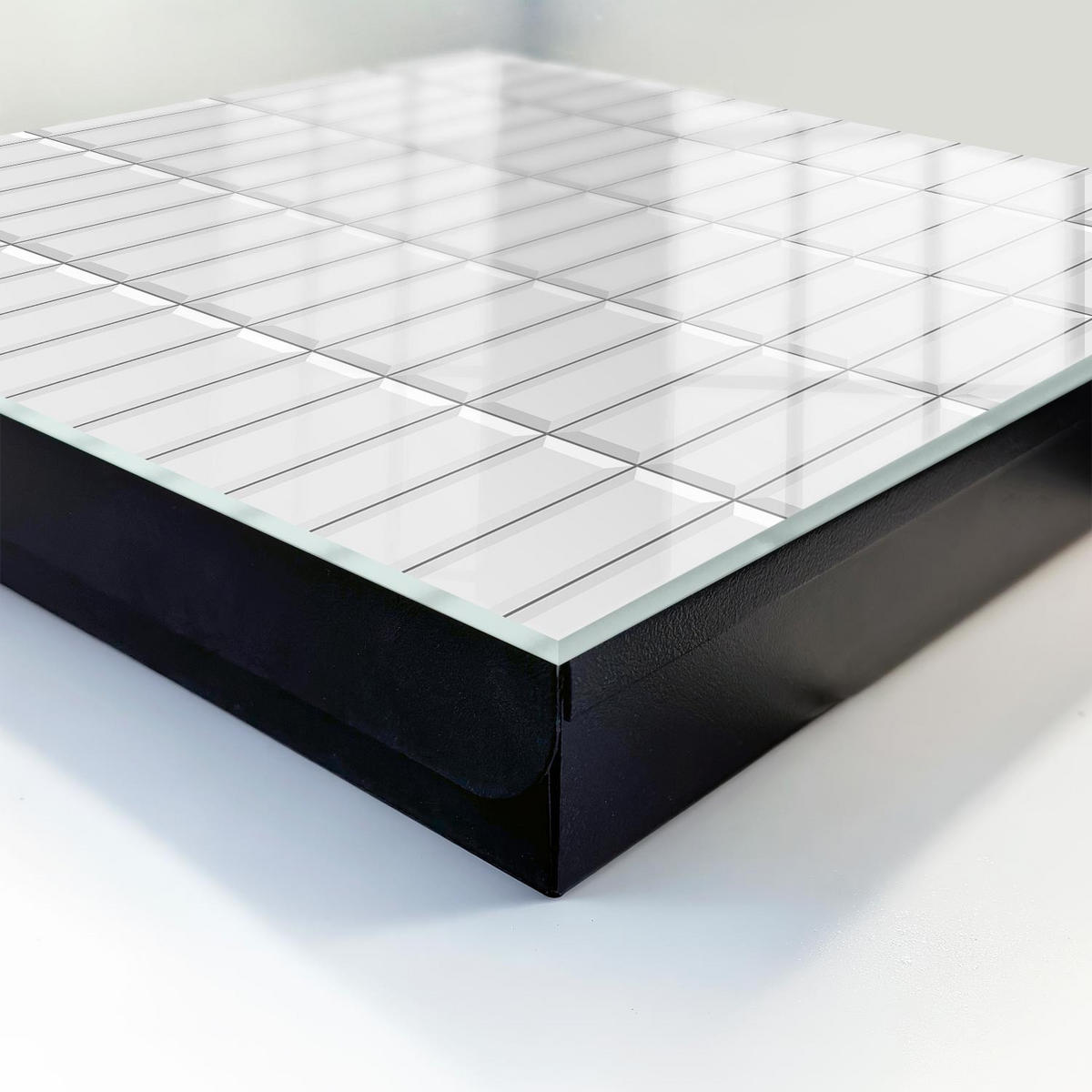 SCHLÜSSELBOX Schwarz 30x30 cm- Türöffnung nach rechts - Subtile Geometrie - Grau, Metall (30/30/5cm) - TULUP