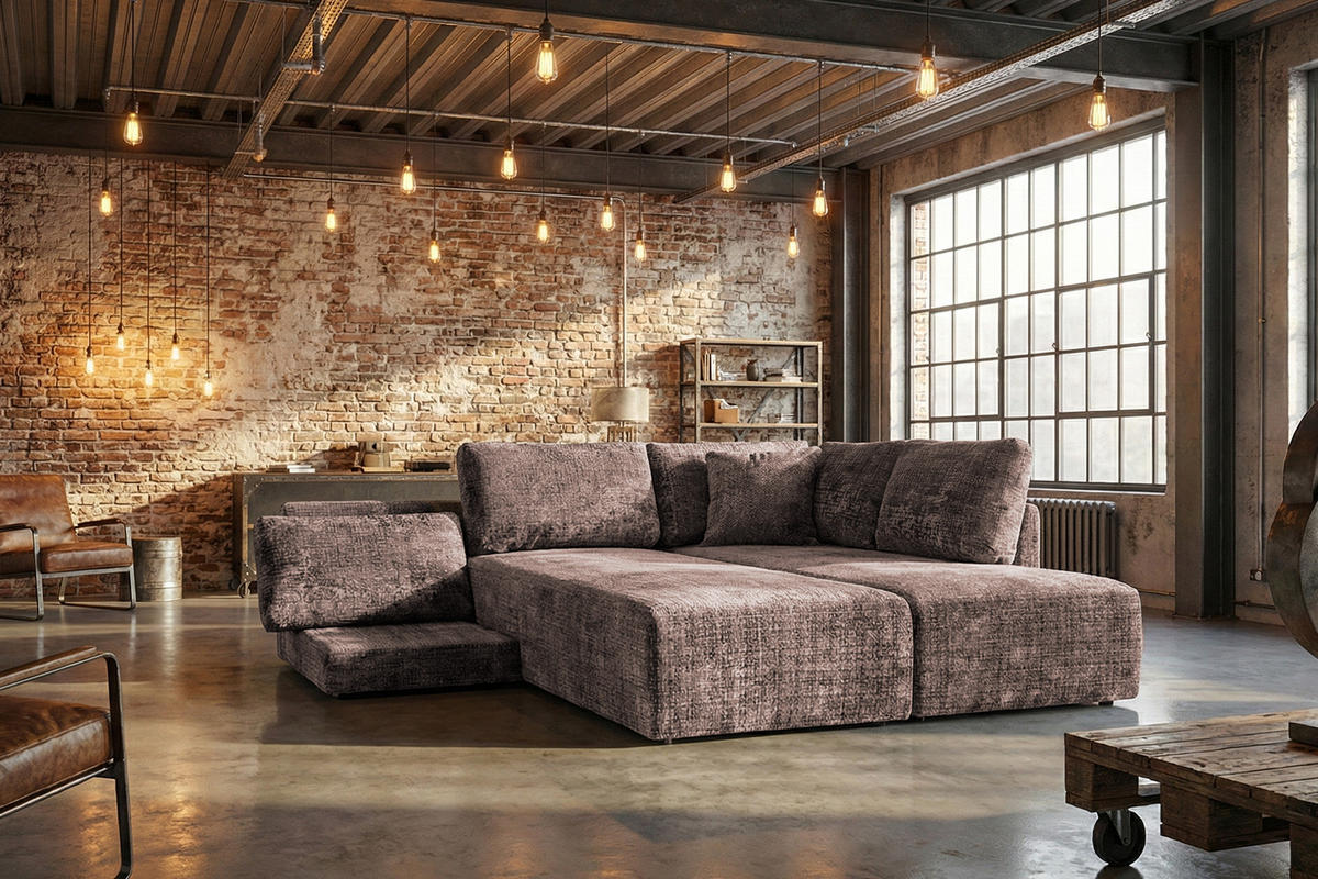 SCHLAFSOFA SADIRA Taupe Flachgewebe - Taupe/Schwarz, Kunststoff/Textil (288/209cm) - KAWOLA
