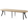 ESSTISCH Twixy XXL groß rund oval ausziehbar, Eiche Hell Braun 100-300/100/76 cm - Schwarz/Sonoma Eiche, Holz/Holzwerkstoff (100/100/76cm) - WFL GROUP